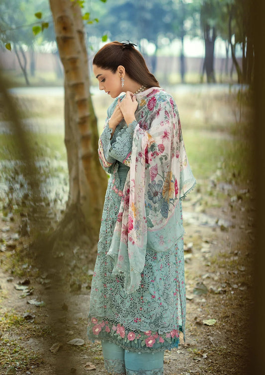 Elaf Chikankari Prints Lawn 2026=ERC-2B BATIK Aangan the essence of lawn & chiffon