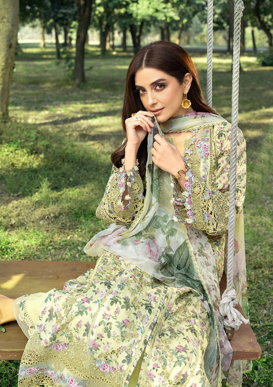 Elaf Chikankari Prints Lawn 2026=ERC-6A EYRA Aangan the essence of lawn & chiffon