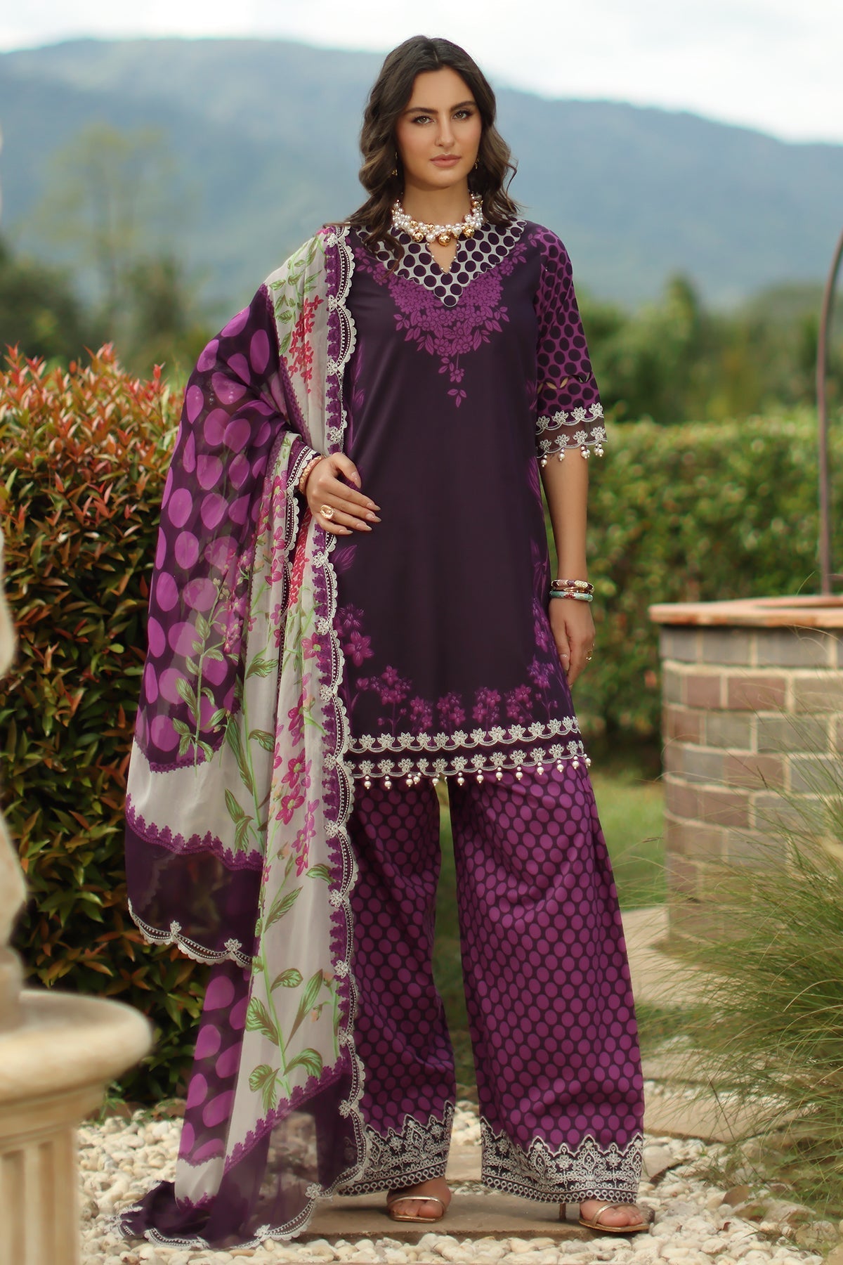 Charizma Combinations 2026 Lawn-CC6-5 Aangan the essence of lawn & chiffon