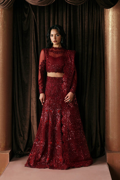 Lover by Afrozeh - La Fuchsia 2026 unstitched festive suit, front view | Aangan