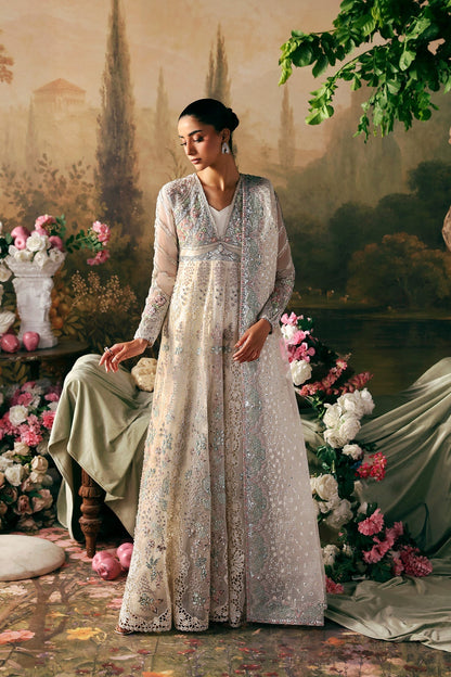Queen by Afrozeh - La Fuchsia 2026 unstitched festive suit, front view | Aangan