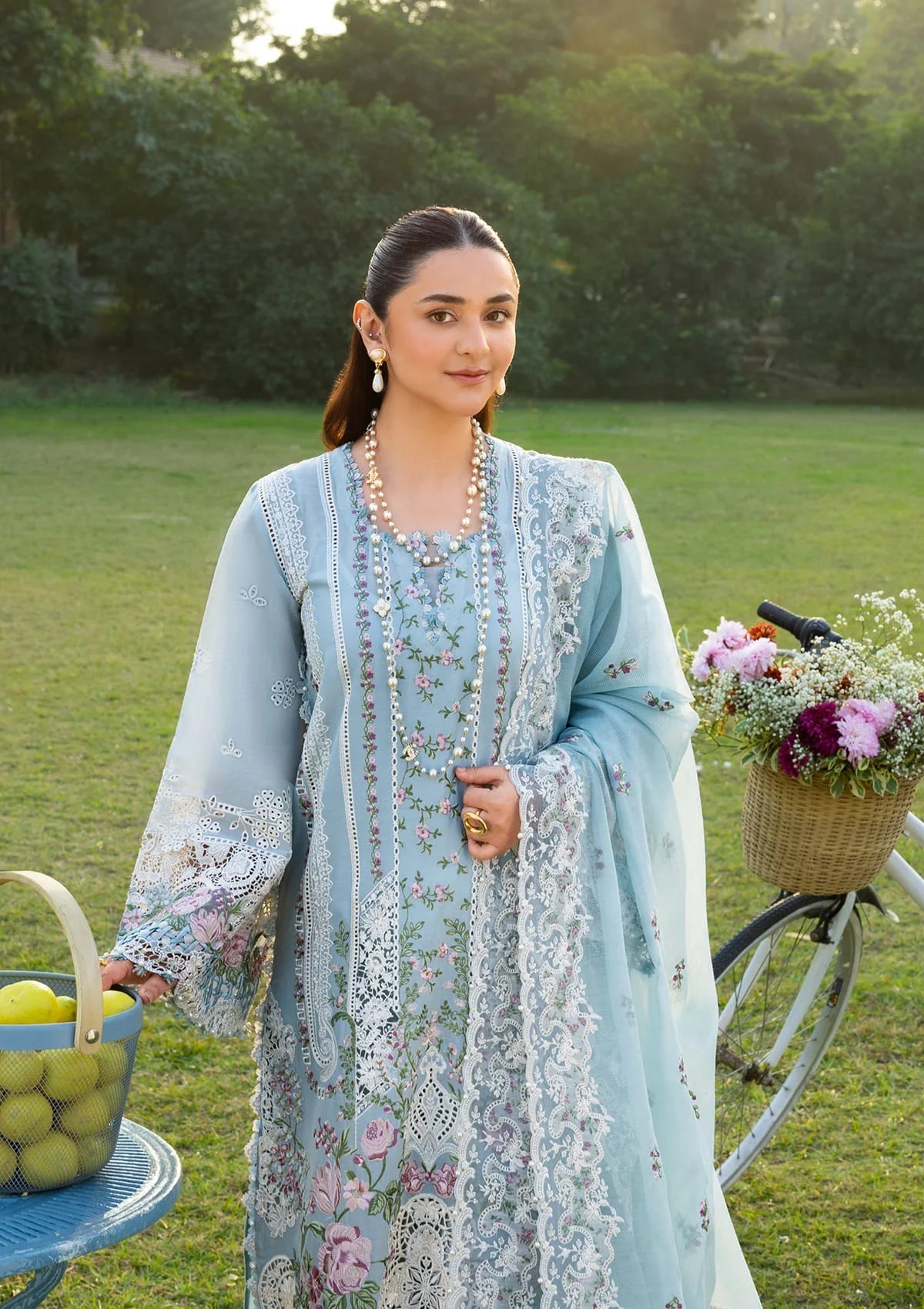 ELAF LUXURY LAWN '26=07 MORNIG DRIZZLE Aangan the essence of lawn & chiffon