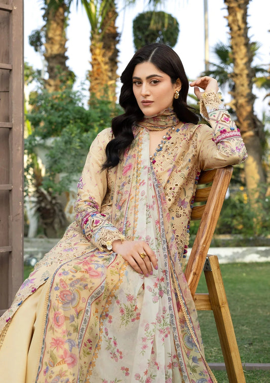 Elaf Chikankari Prints Lawn 2026=ERC-5B KHUSHEE Aangan the essence of lawn & chiffon
