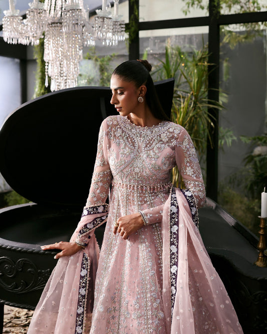 - Premium organza in baby pink and purple tones
