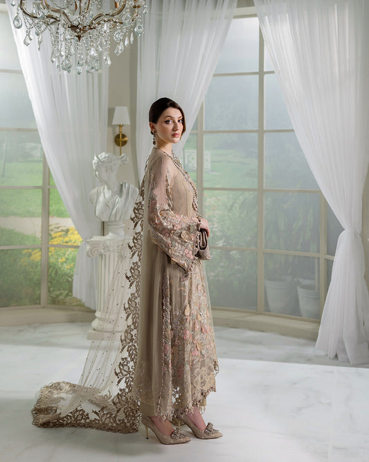 - "Maria B MPC-25-107 chiffon suit with pearl dupatta
