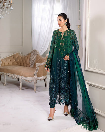 - "Maria B MPC-25-106 embroidered chiffon front panel with handwork for bridal and formal wear"
