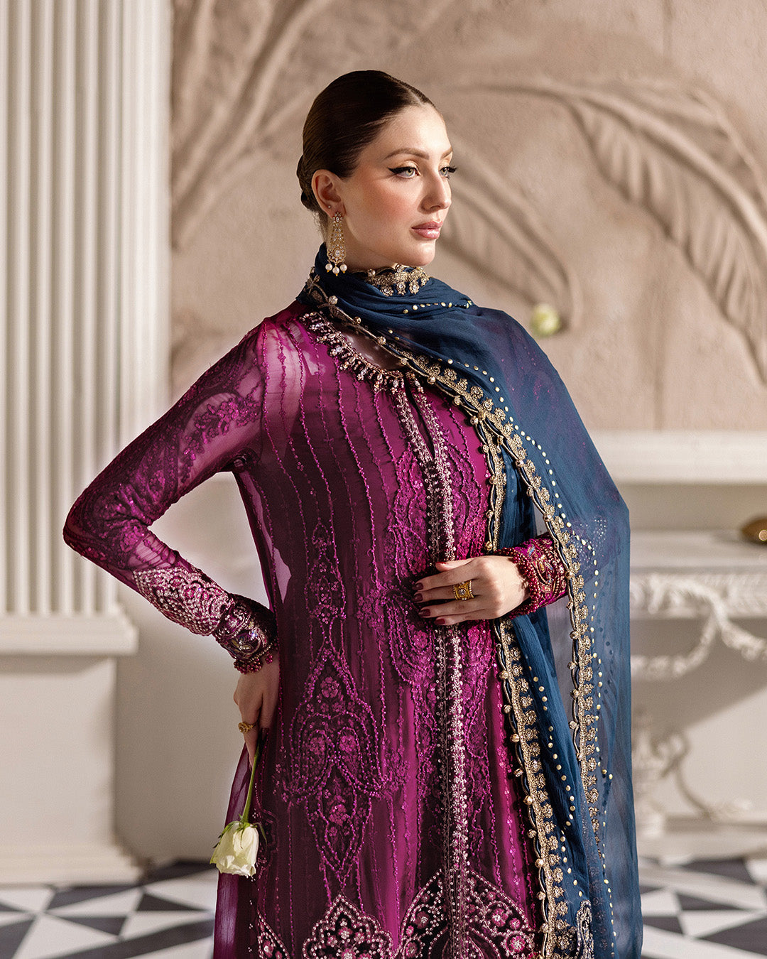 - "Maria B MPC-25-102 chiffon suit for festive wear in Lucknow, India"
