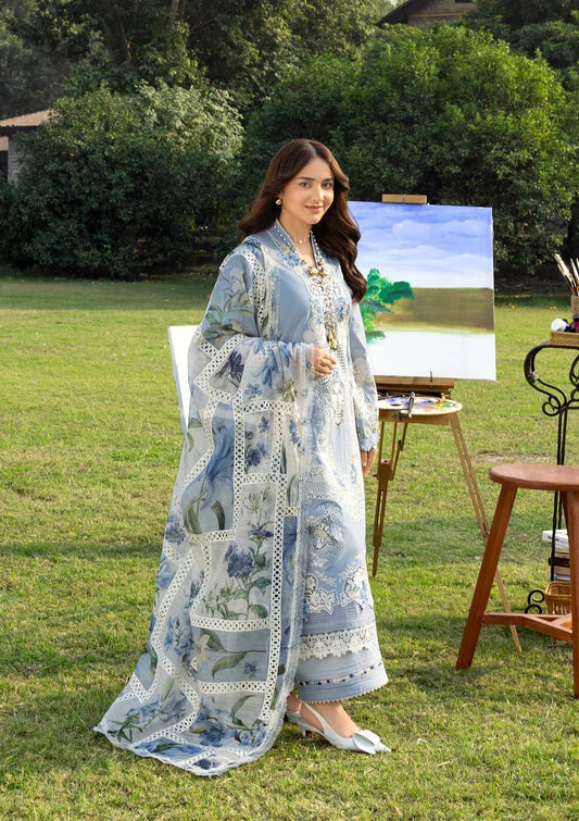ELAF LUXURY LAWN '26=1B SERENITY Aangan the essence of lawn & chiffon