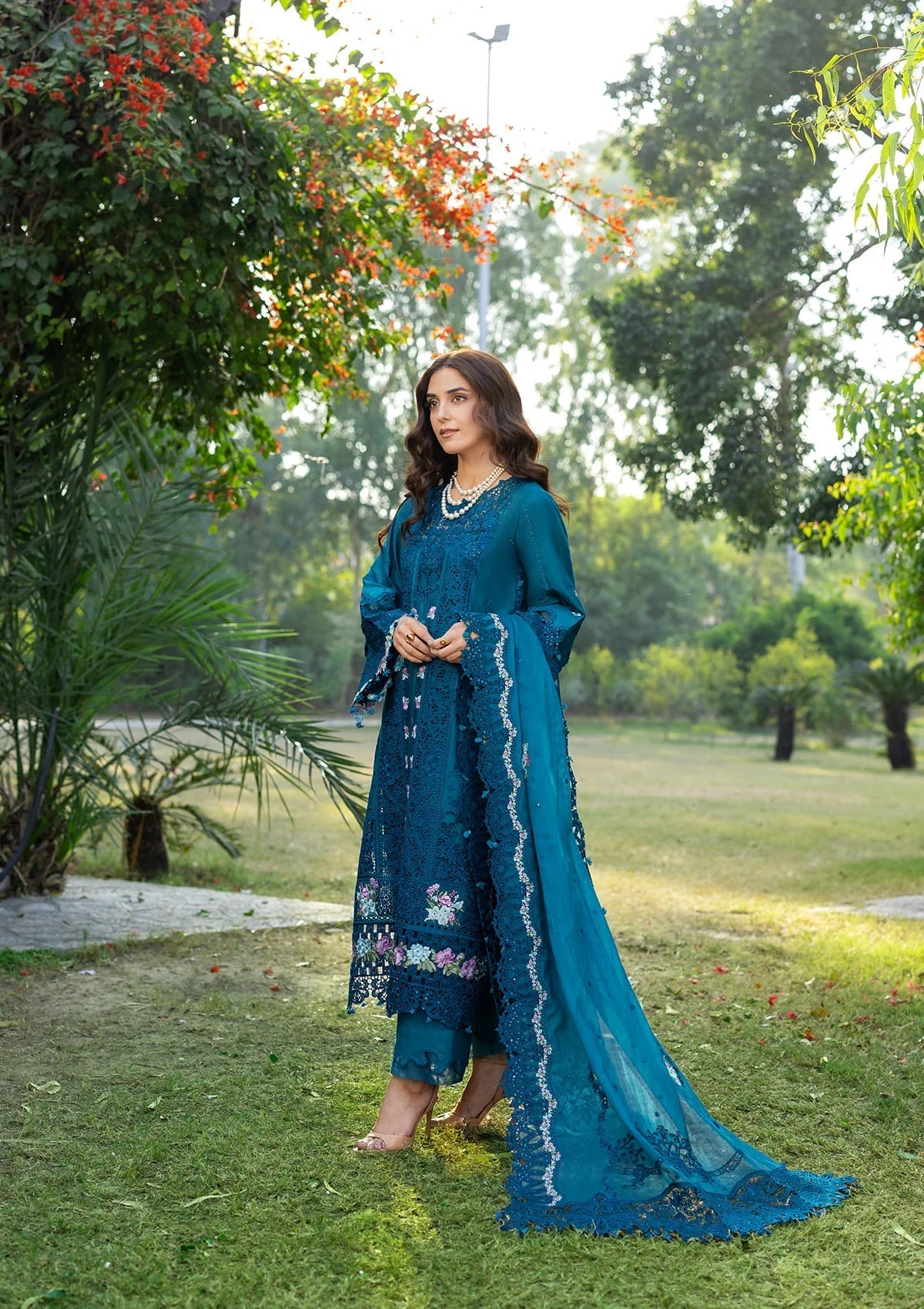 ELAF LUXURY LAWN '26=--06 SAPPHIRE Aangan the essence of lawn & chiffon