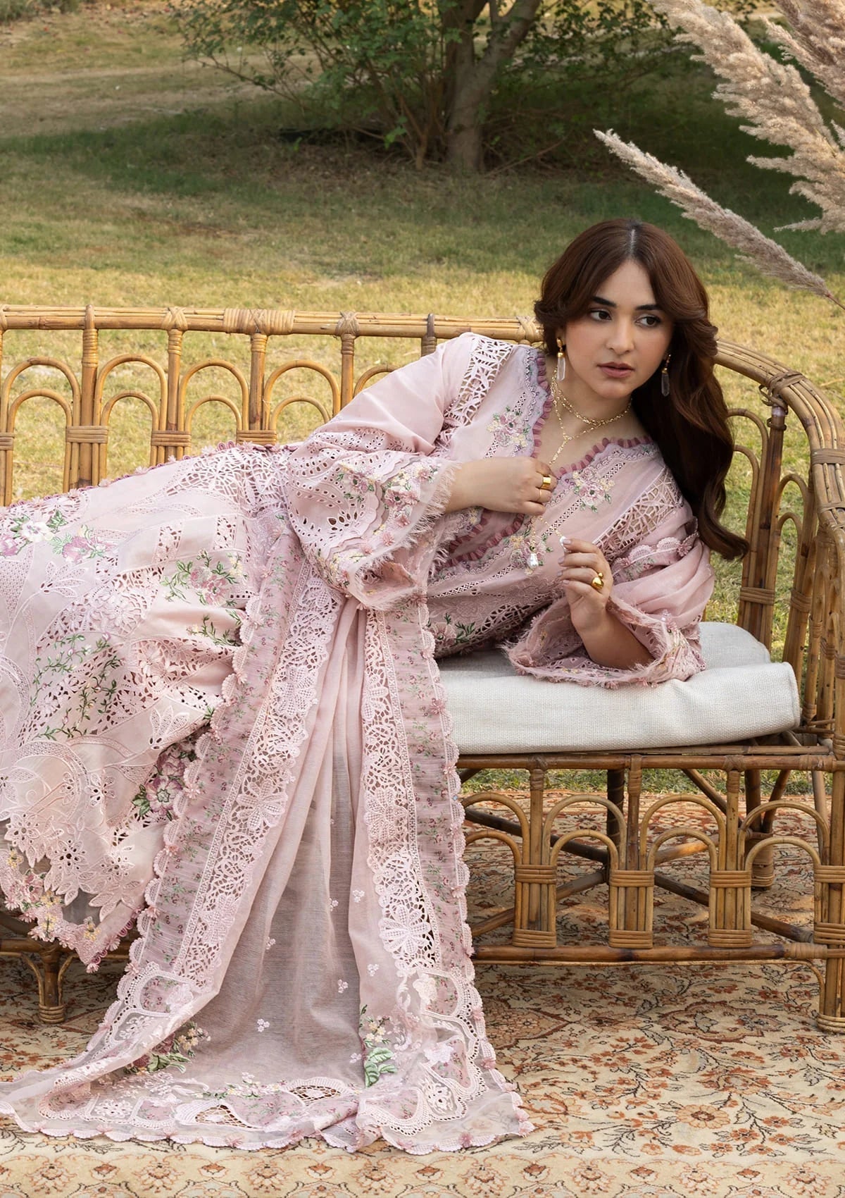 ELAF LUXURY LAWN '26=4A BLOOMING Aangan the essence of lawn & chiffon