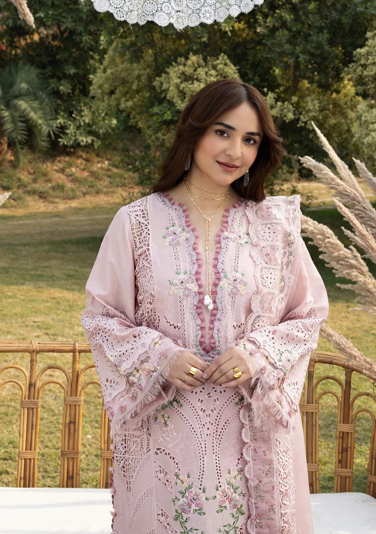 ELAF LUXURY LAWN '26=4A BLOOMING Aangan the essence of lawn & chiffon