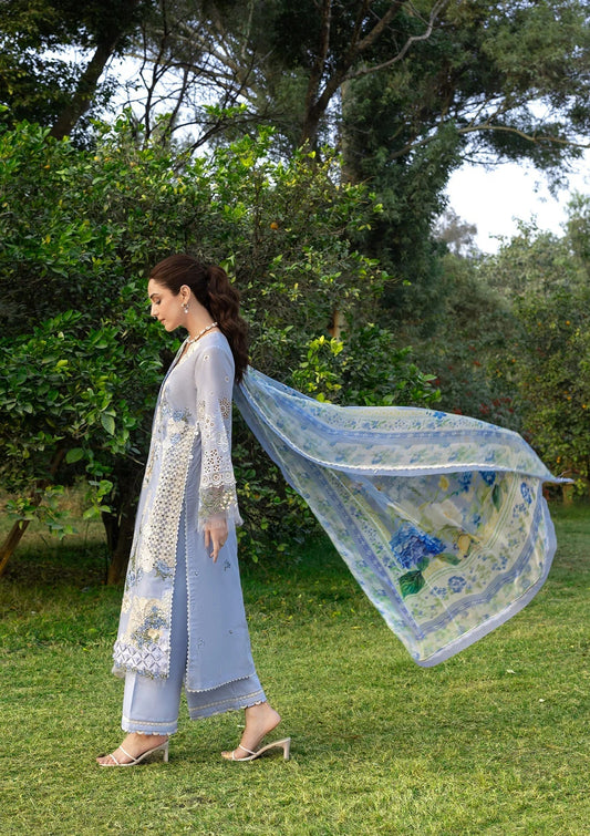 ELAF LUXURY LAWN '26=12 SKY BLISS Aangan the essence of lawn & chiffon