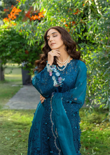 ELAF LUXURY LAWN '26=--06 SAPPHIRE Aangan the essence of lawn & chiffon