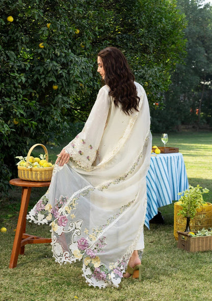 ELAF LUXURY LAWN '26=-3A PERLE Aangan the essence of lawn & chiffon