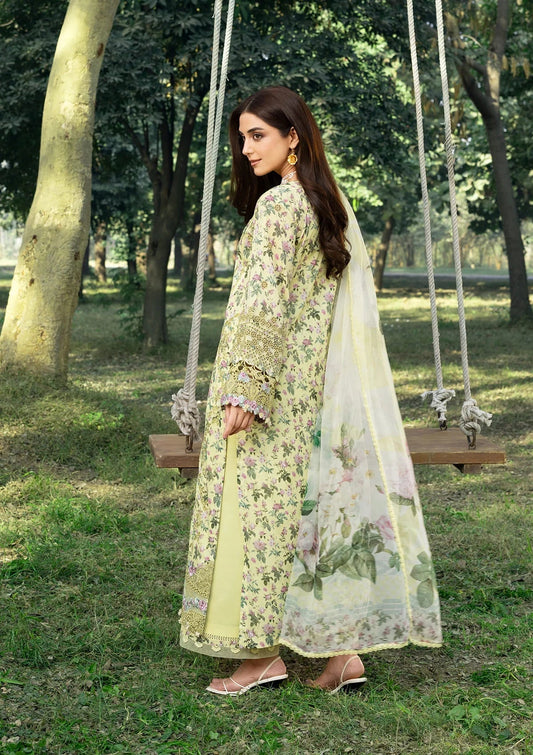 Elaf Chikankari Prints Lawn 2026=ERC-6A EYRA Aangan the essence of lawn & chiffon