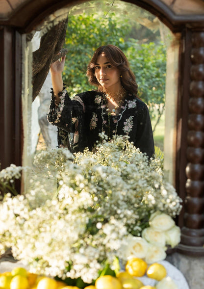 ELAF LUXURY LAWN '26=2B MIDNIGHT BLOSSOM Aangan the essence of lawn & chiffon