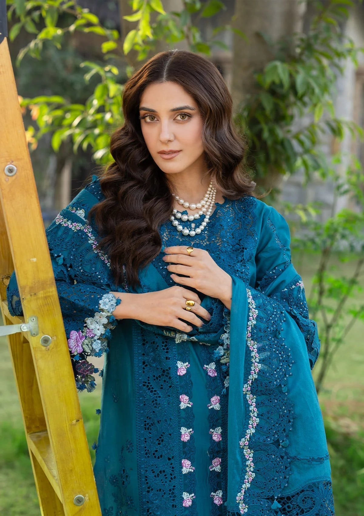 ELAF LUXURY LAWN '26=--06 SAPPHIRE Aangan the essence of lawn & chiffon