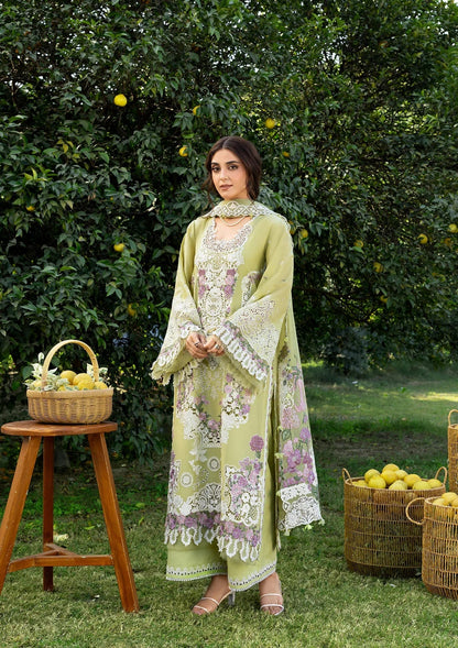 ELAF LUXURY LAWN '26=-08 PISTACHIA Aangan the essence of lawn & chiffon
