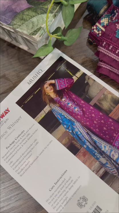 	Mushq Broadway winter collection Pakistani suits 2025
• 	Buy Mushq Broadway embroidered winter salwar suits online
• 	Mushq Broadway original Pakistani winter wear for women