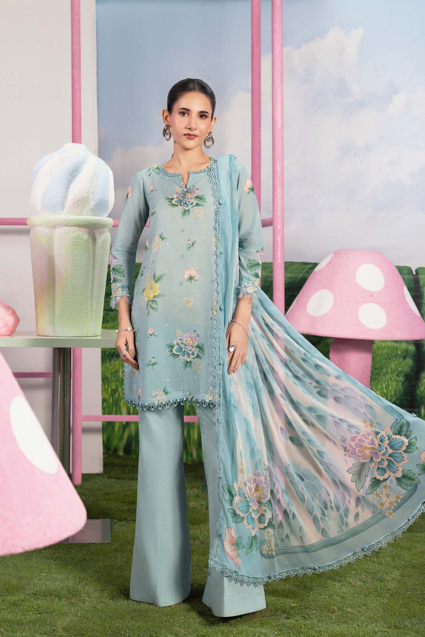 MARIA.B M.BASIC LAWN 202=8B Aangan the essence of lawn & chiffon