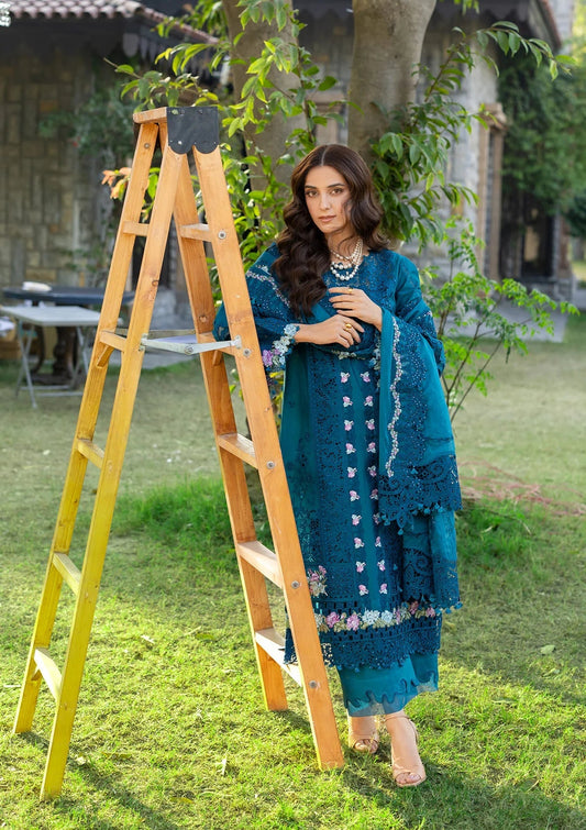ELAF LUXURY LAWN '26=--06 SAPPHIRE Aangan the essence of lawn & chiffon