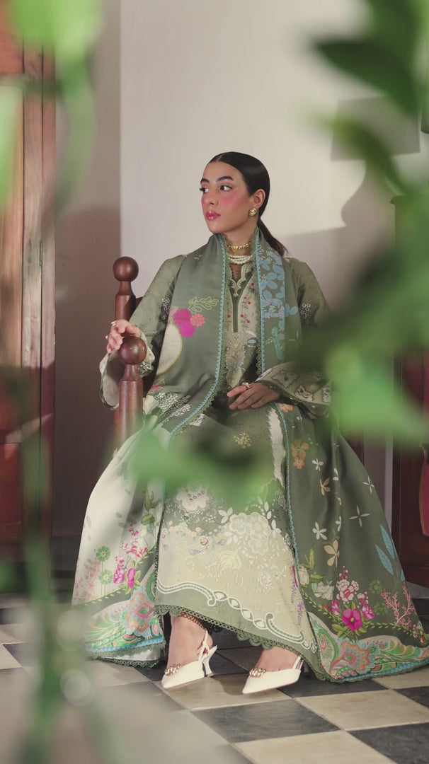 	Qalamqar QLine unstitched suit in authentic ethnic wear