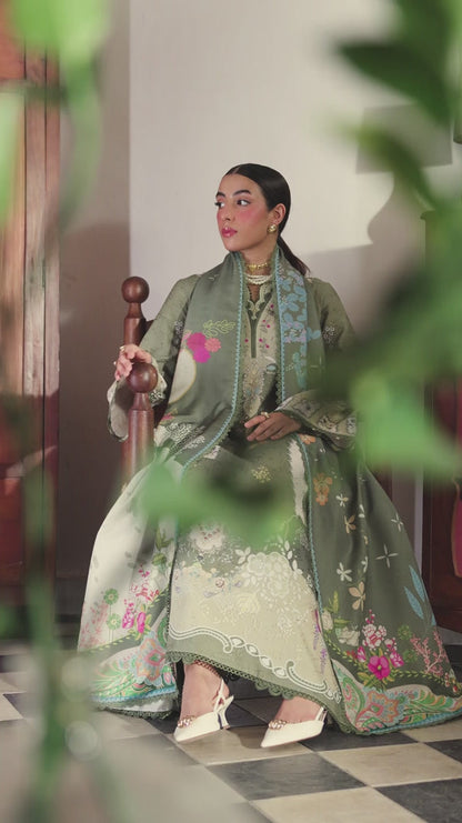 	Qalamqar QLine unstitched suit in authentic ethnic wear