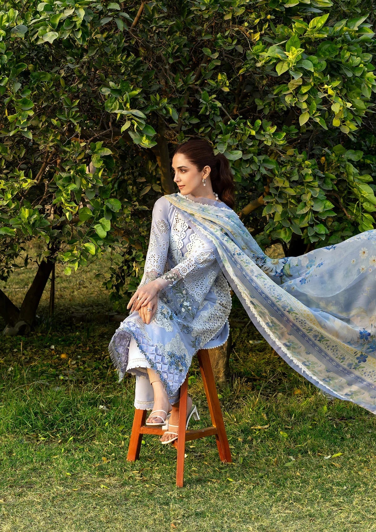 ELAF LUXURY LAWN '26=12 SKY BLISS Aangan the essence of lawn & chiffon