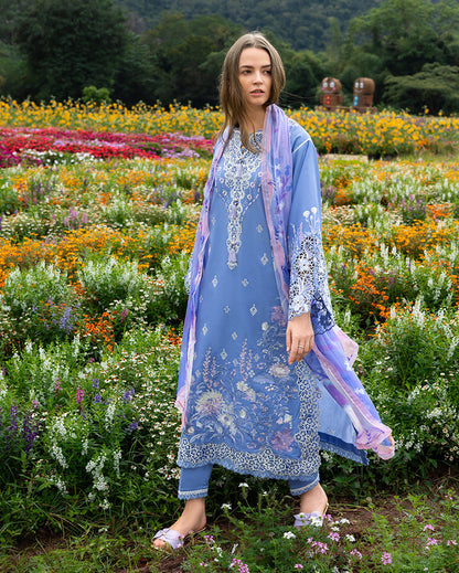 Secret Garden Hemline Lawn by Mushq 2026| Azure Bloom Aangan | the Essence of Lawn & Chiffon