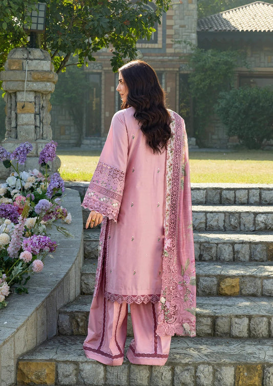 ELAF LUXURY LAWN '26=-09 ROSEE Aangan the essence of lawn & chiffon