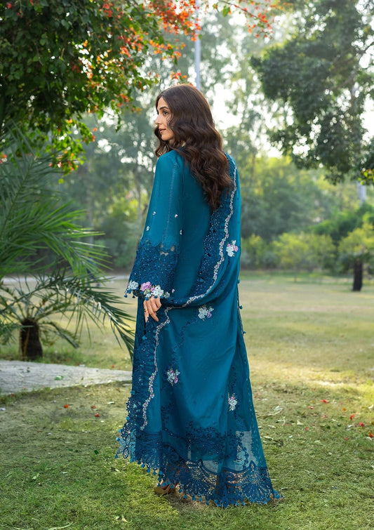 ELAF LUXURY LAWN '26=--06 SAPPHIRE Aangan the essence of lawn & chiffon