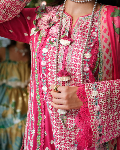 Mushq Amoi luxury lawn 2026= Blushing Rose Aangan | the Essence of Lawn & Chiffon