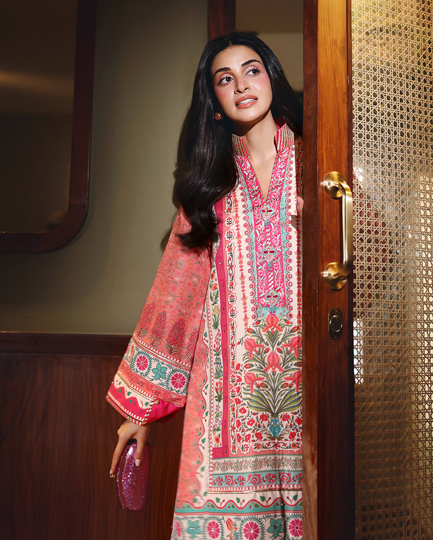 Mushq Born Ready Peach - dupatta detail