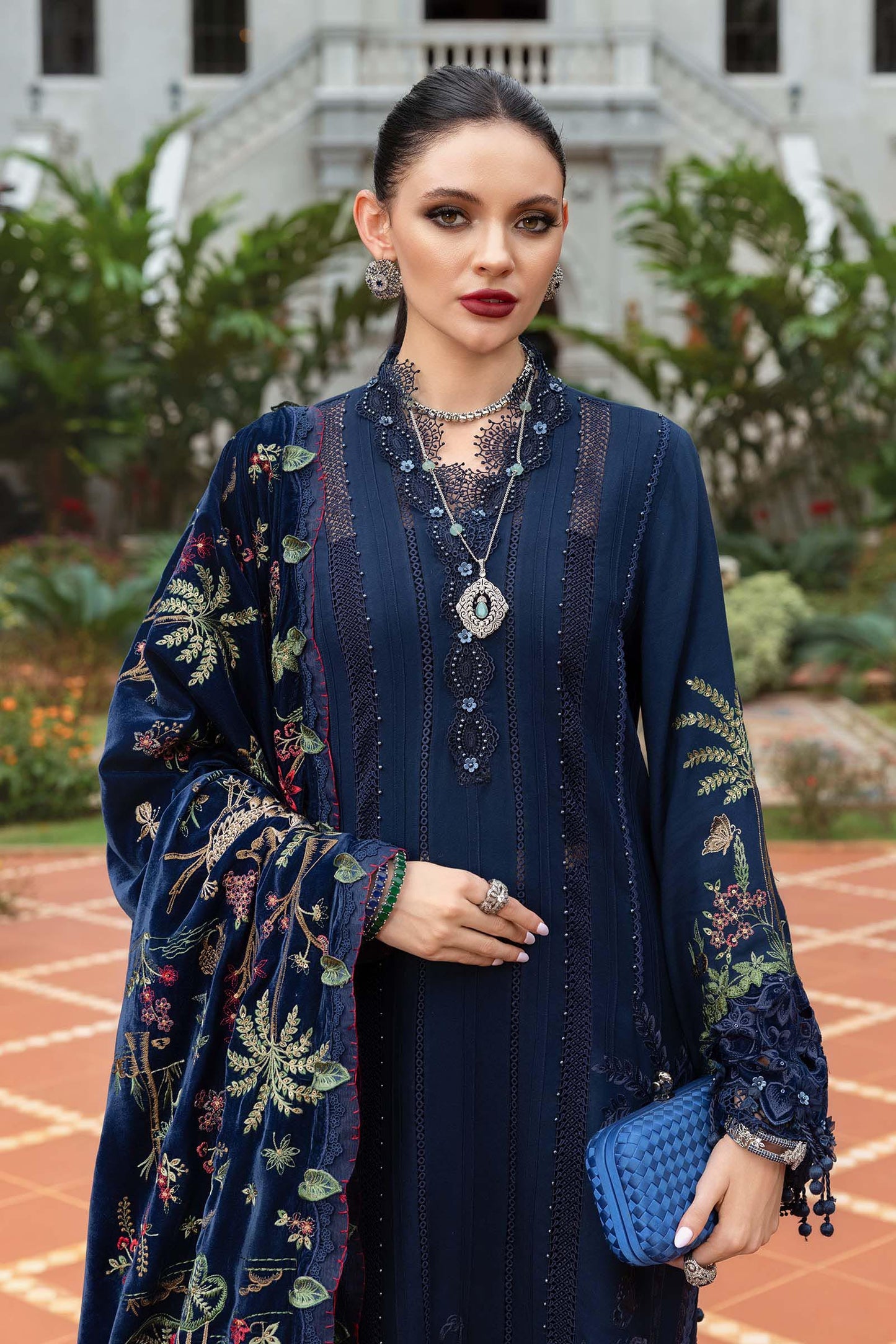 Maria.b winter lux 2025-WL-1312 Aangan the essence of lawn & chiffon