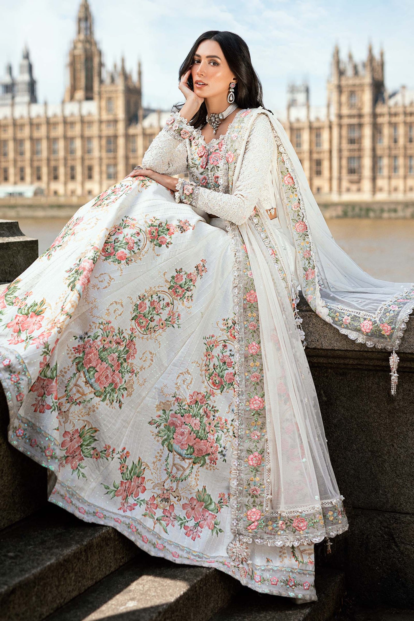 Buy Maria B designer suits for weddings in India
• 	Original Pakistani festive wear by Maria B Soirée