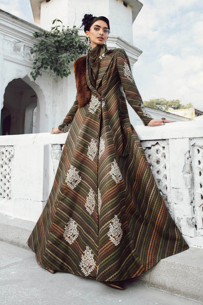 Stylish Maria B MPrint Fall/Winter ensemble for festive wear with rich colors and ethnic patterns