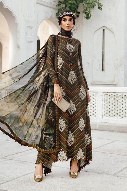 	Maria B MPrint Fall/Winter women's clothing line featuring unstitched suits with wool shawls