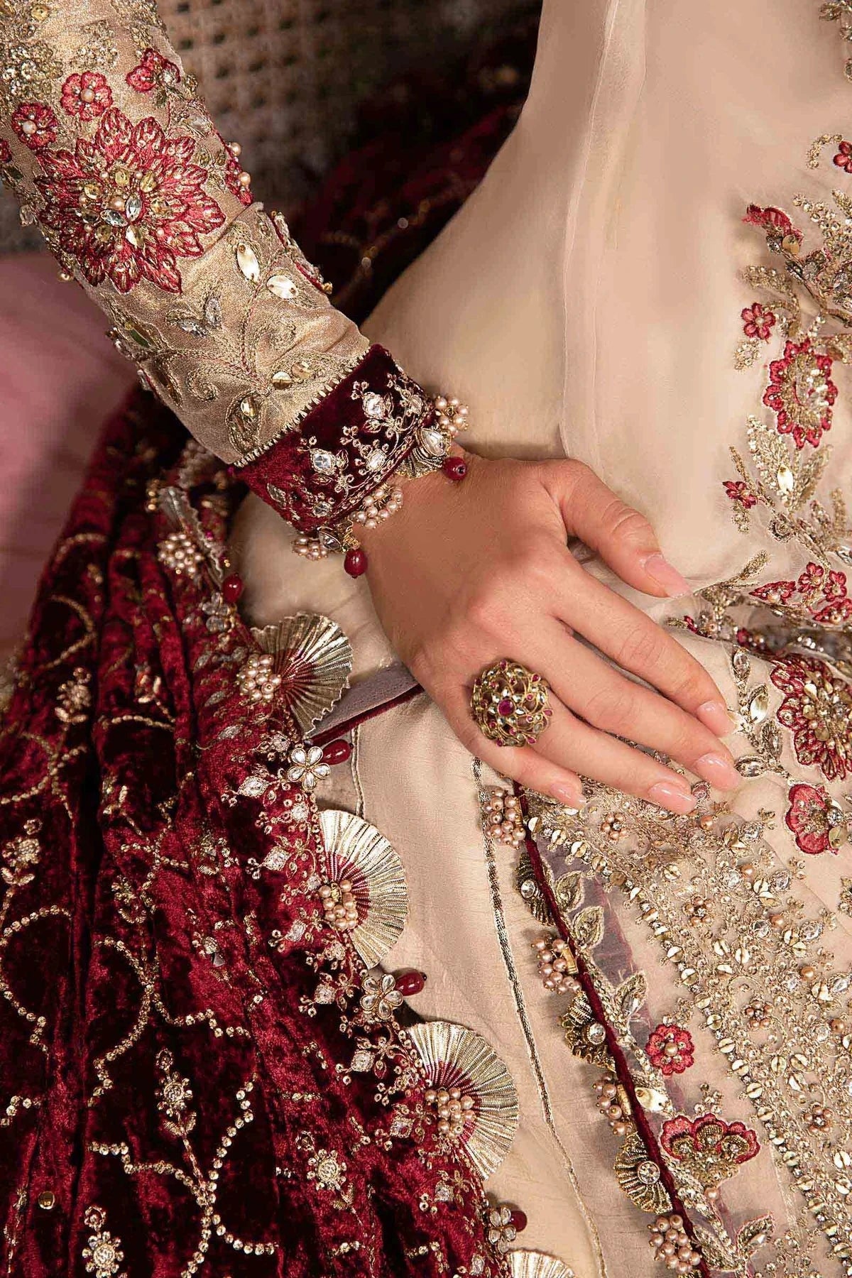 MARIA.B Mbroidered Wedding Collection Aangan the essence of lawn & chiffon