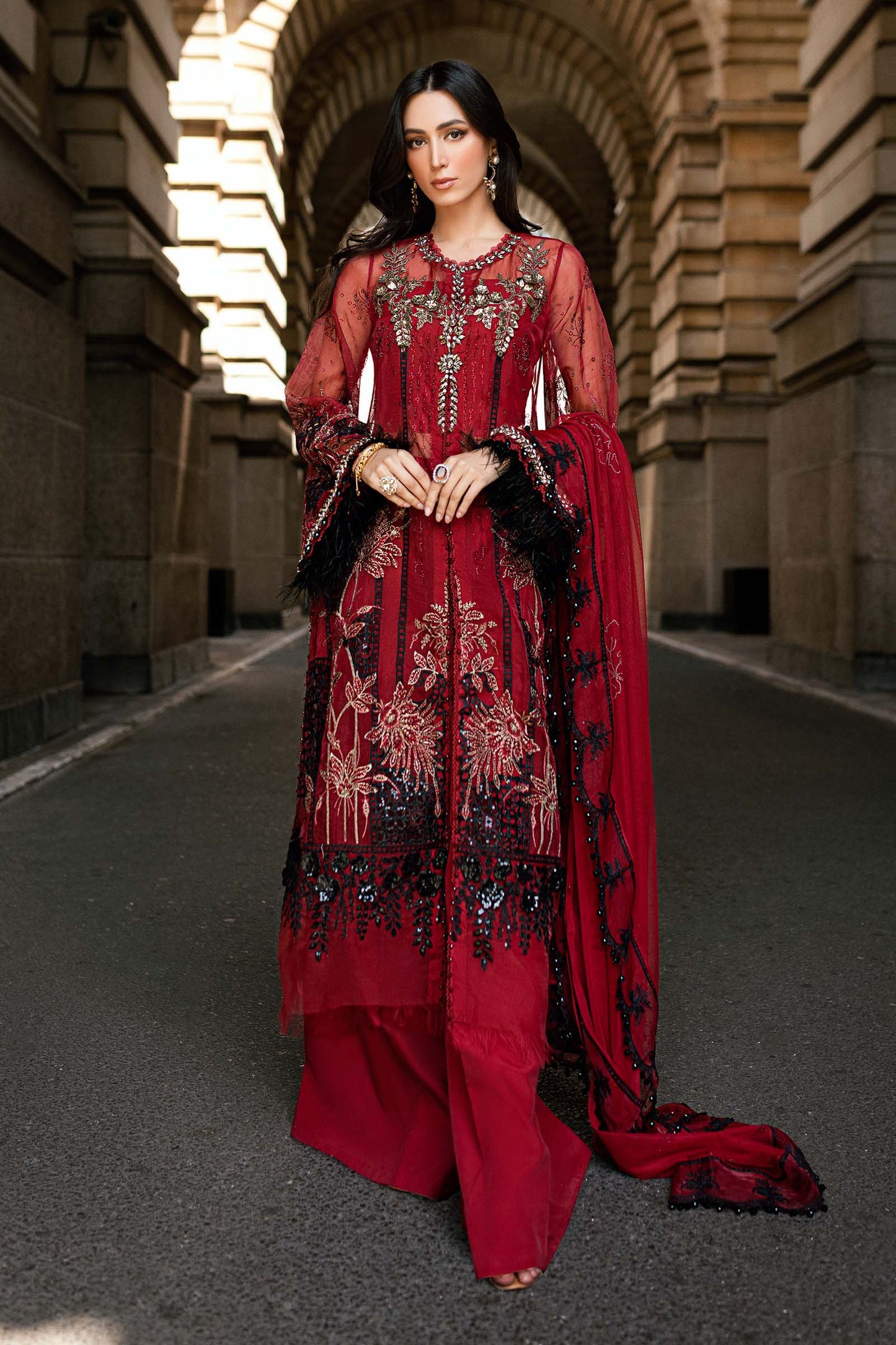 	Buy Maria B designer suits for weddings in India
• 	Original Pakistani festive wear by Maria B Soirée
• 	Maria B Soirée chiffon suits with embroidery India delivery
• 	Shop Maria B Soirée collection online in India
• 	Pakistani party wear suits by Maria B Soirée
