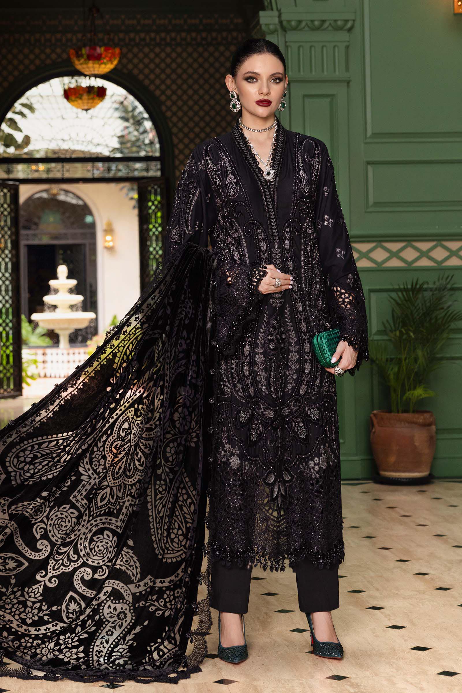 Maria.b winter lux 2025-WL-1307 Aangan the essence of lawn & chiffon