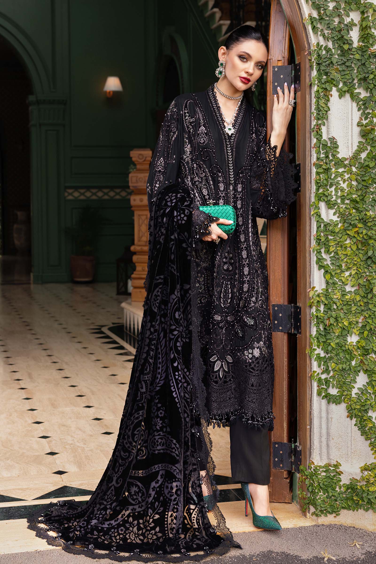 Maria.b winter lux 2025-WL-1307 Aangan the essence of lawn & chiffon