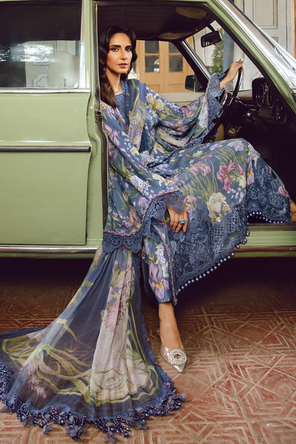 	Maria B MPrint Fall/Winter khaddar suit with floral print and embroidered neckline
