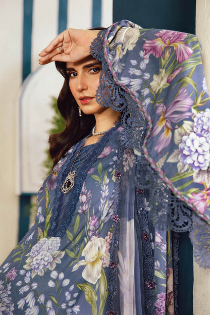 MARIA B Mprints Fall Winter Collection 2025 | MPT-2708-B Aangan the essence of lawn & chiffon