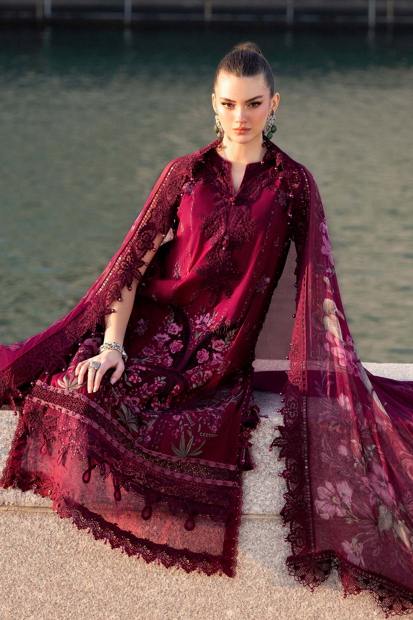 Maria B luxury Lawn 2026=11b Aangan | the Essence of Lawn & Chiffon