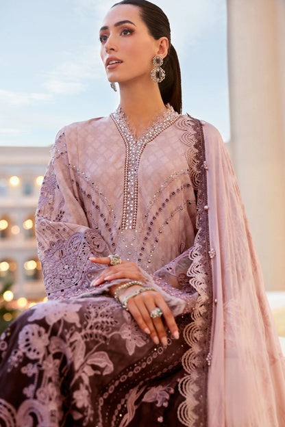 Maria B luxury Lawn 2026=01b Aangan | the Essence of Lawn & Chiffon