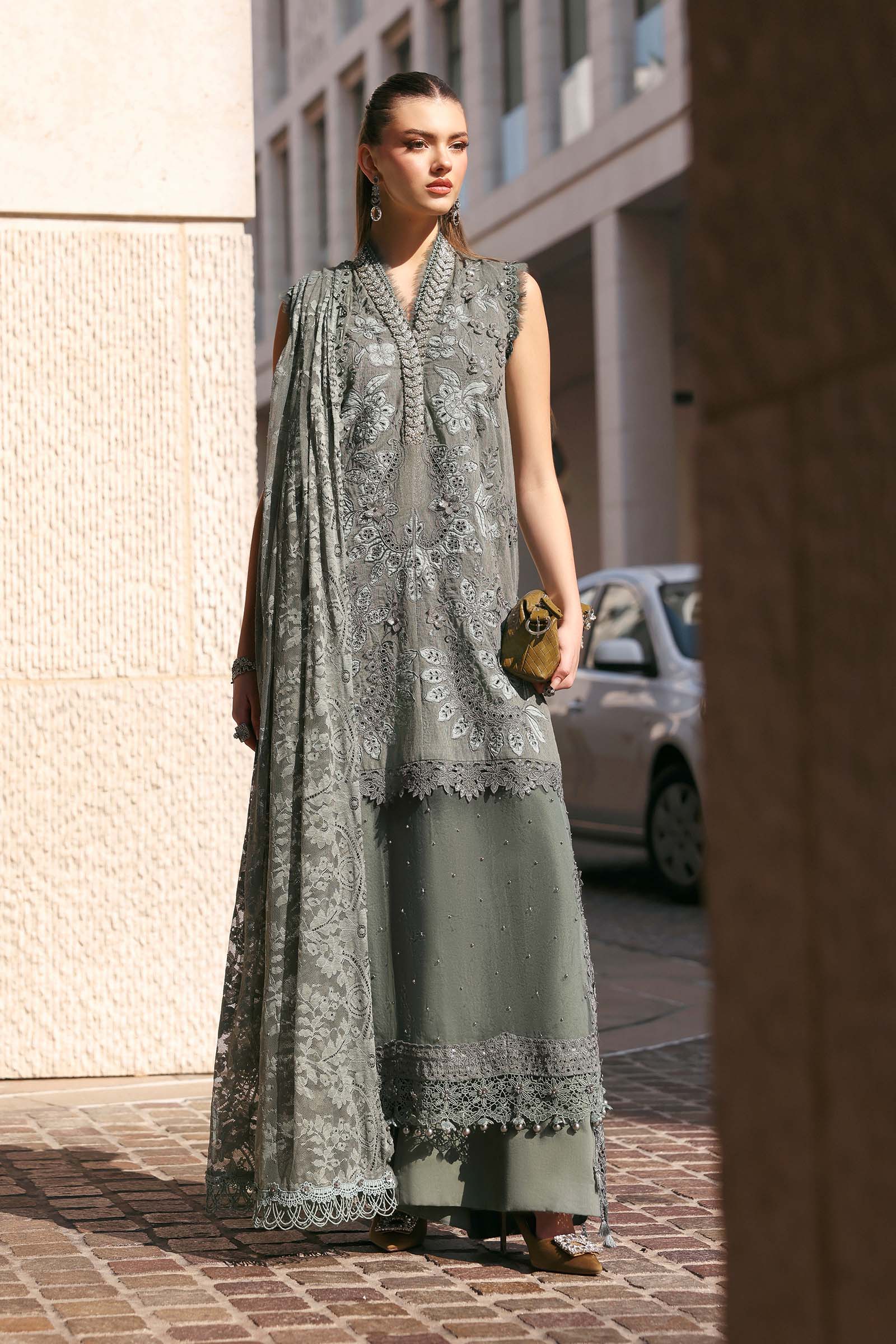 Maria B luxury Lawn 2026=03b Aangan | the Essence of Lawn & Chiffon