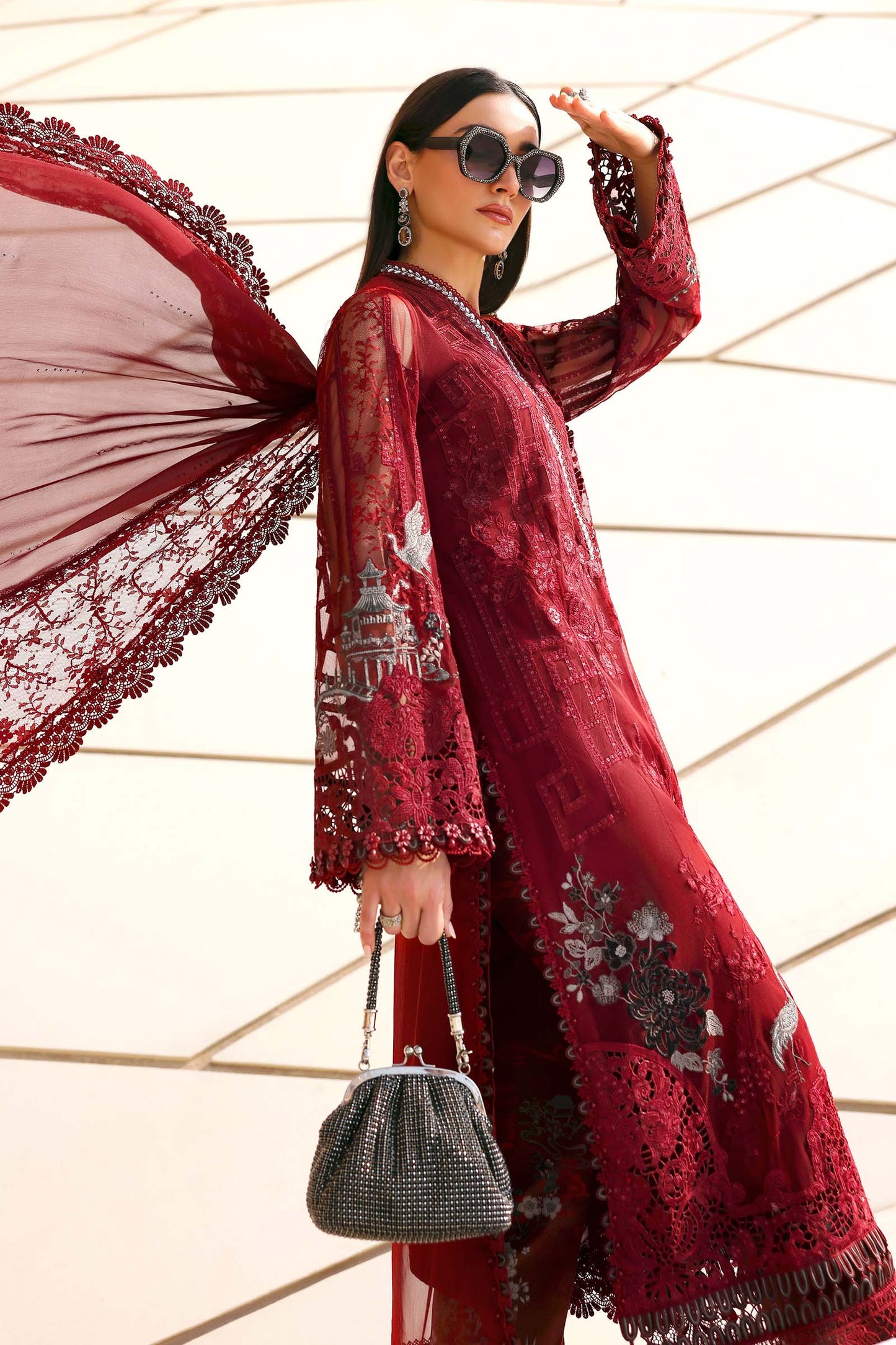 Maria B luxury Lawn 2026=07a Aangan | the Essence of Lawn & Chiffon