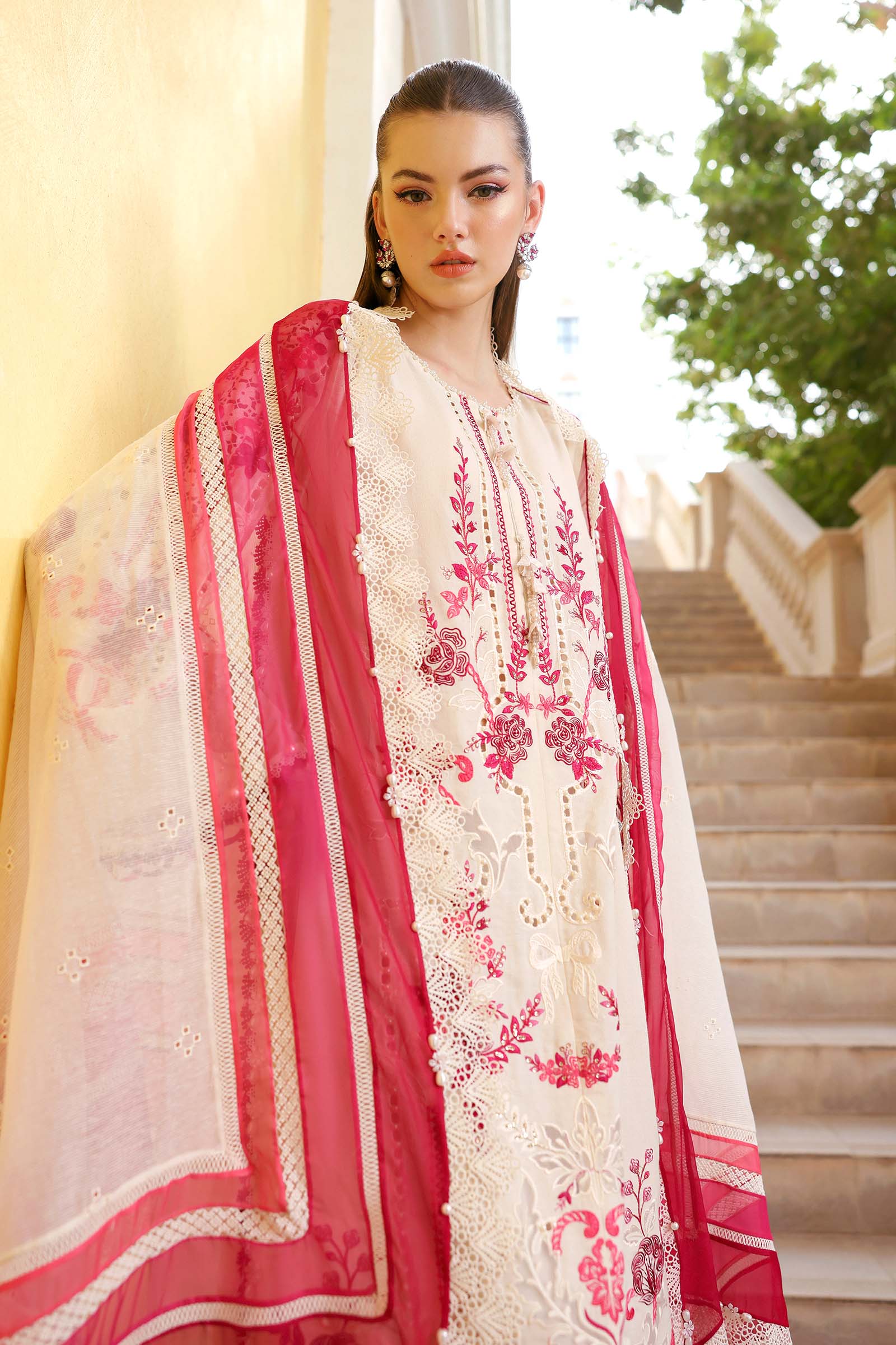 Maria B luxury Lawn 2026=09a Aangan | the Essence of Lawn & Chiffon