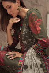  	Charizma CPrint unstitched winter linen suit with printed shawl
• 	Pakistani designer linen dress from Charizma CPrint Collection 2025
• 	Charizma CPrint winter outfit with staple shirt, trouser, and shaw