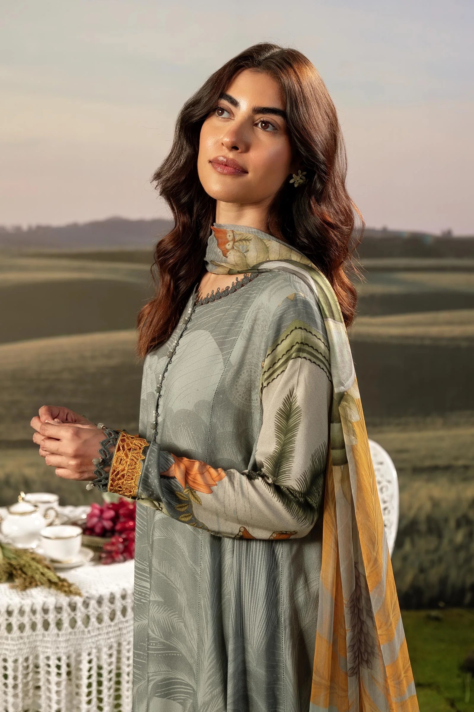 MB-PFUS25-06A | Maria B | Mbasic Fall Collection 2025 Aangan.the essence of lawn & chiffon